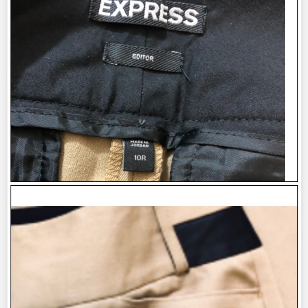 EXPRESS FLAIRE LEG EDITOR TAN PANTS SZ 10 - Picture 8 of 9